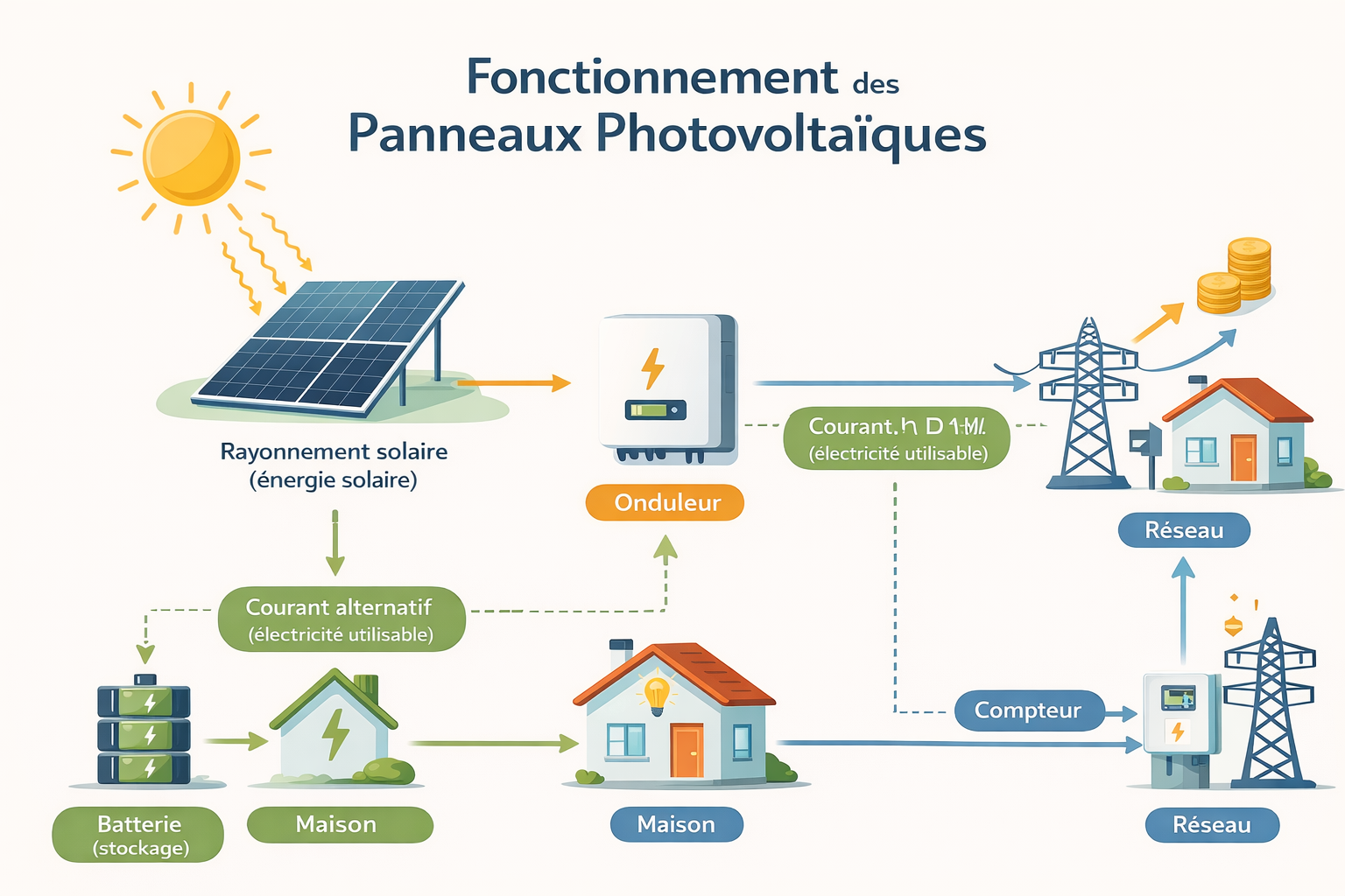 Schéma installation photovoltaïque